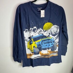 The Childrens Place Boys Long Sleeve Tee Graphic  Truck Mountains Sun XXL 16
